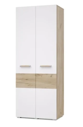 Шкаф двустворчатый В20 Виора, Серый дуб/Белый 