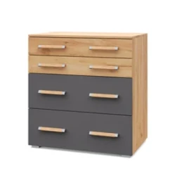 Комод Виора, Дуб золотой/Графит