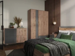 Комод Ливерпуль, вотан/графит софт 